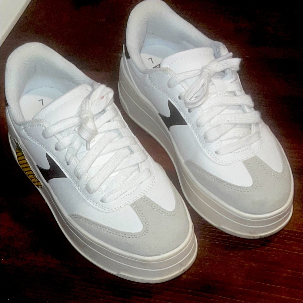 White platform sneakers